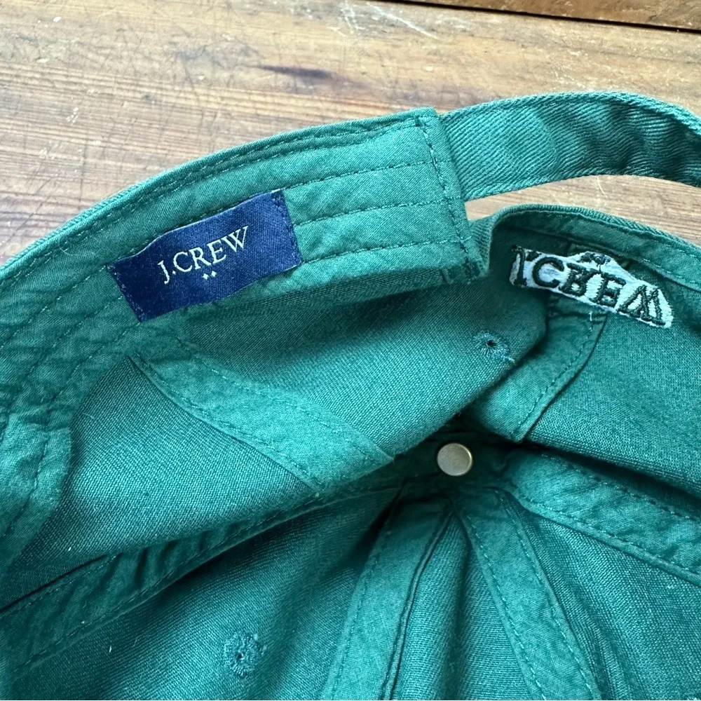 J.Crew Twill Hat Embroidered Beer Mug Hunter Green